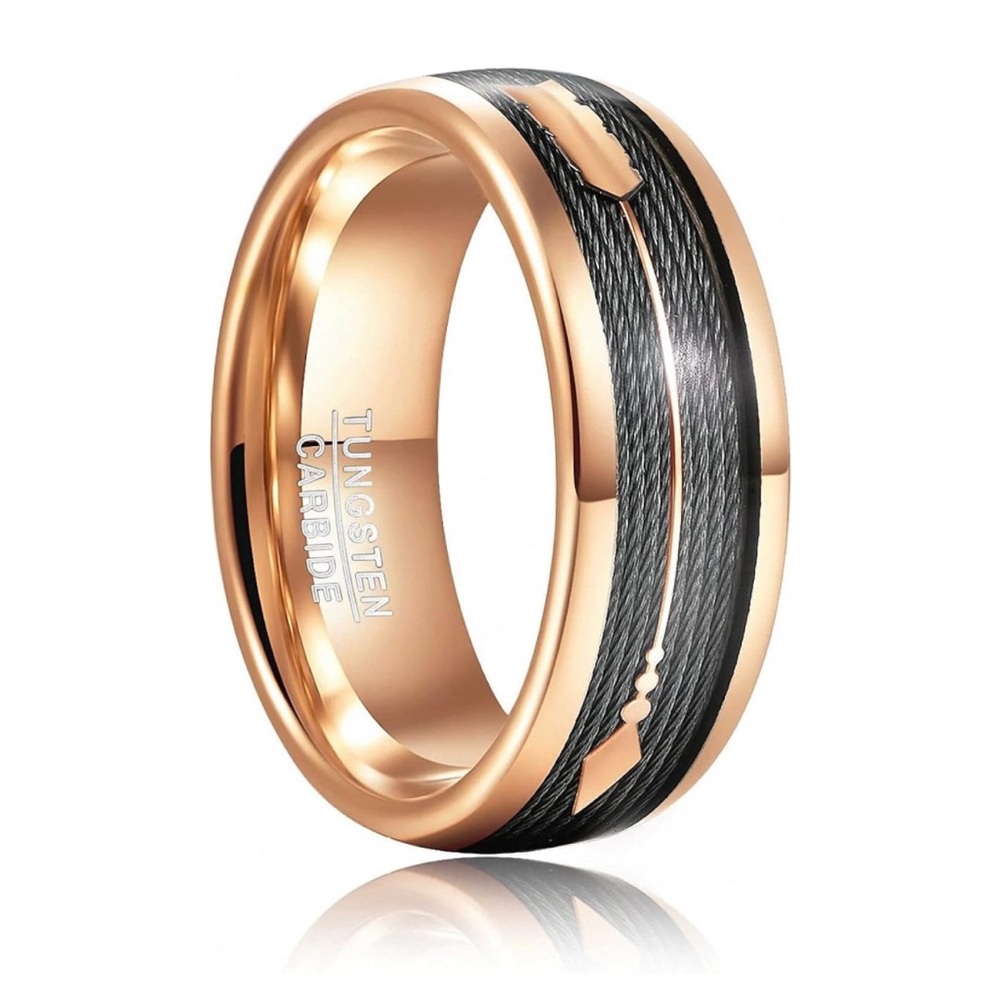 M4. New 8 mm Tungsten Carbide Steel Ring Dome Ring Jewelry for Men Size 11